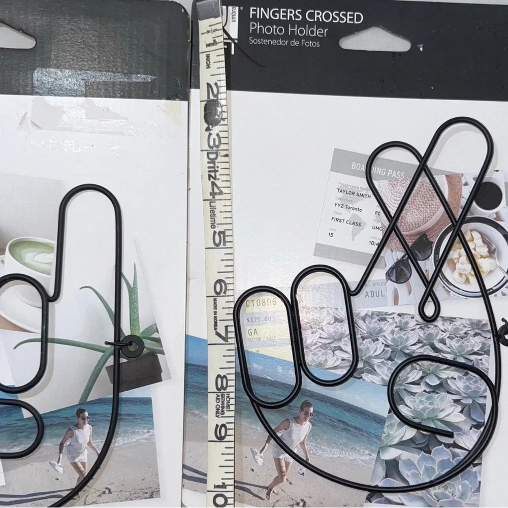 Umbra U Loft Rock On Crossed Fingers Wire Photo Holders Set of 2-new